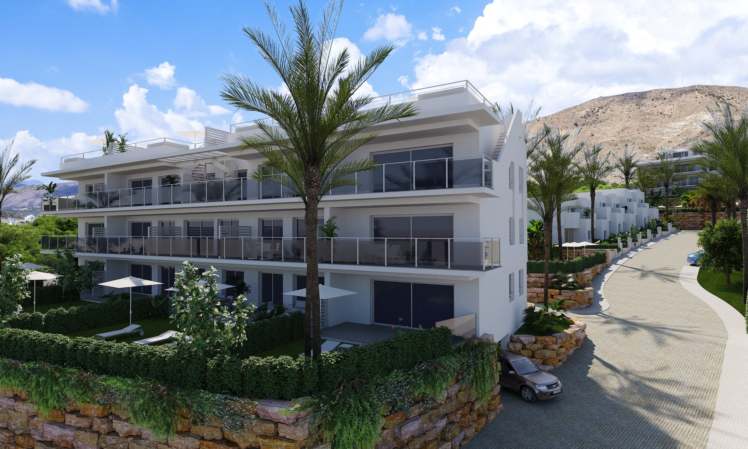 Te nowe apartamenty znajdują się w dzielnicy mieszkaniowej Sierra Cortina w Finestrat, w zielonym kompleksie z zadbanymi ogrodami. - Imagen 8