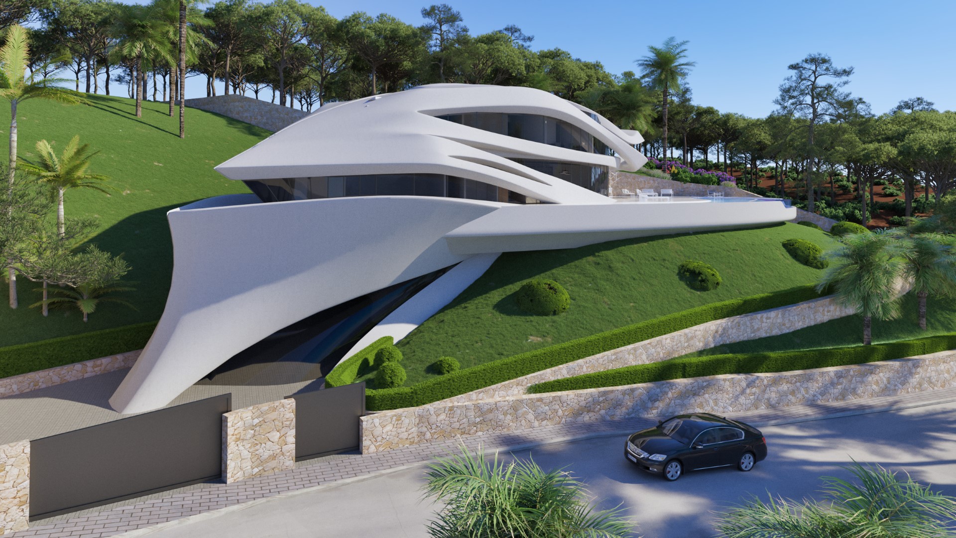 Moderne Villa mit Panoramablick auf das Meer in La Corona